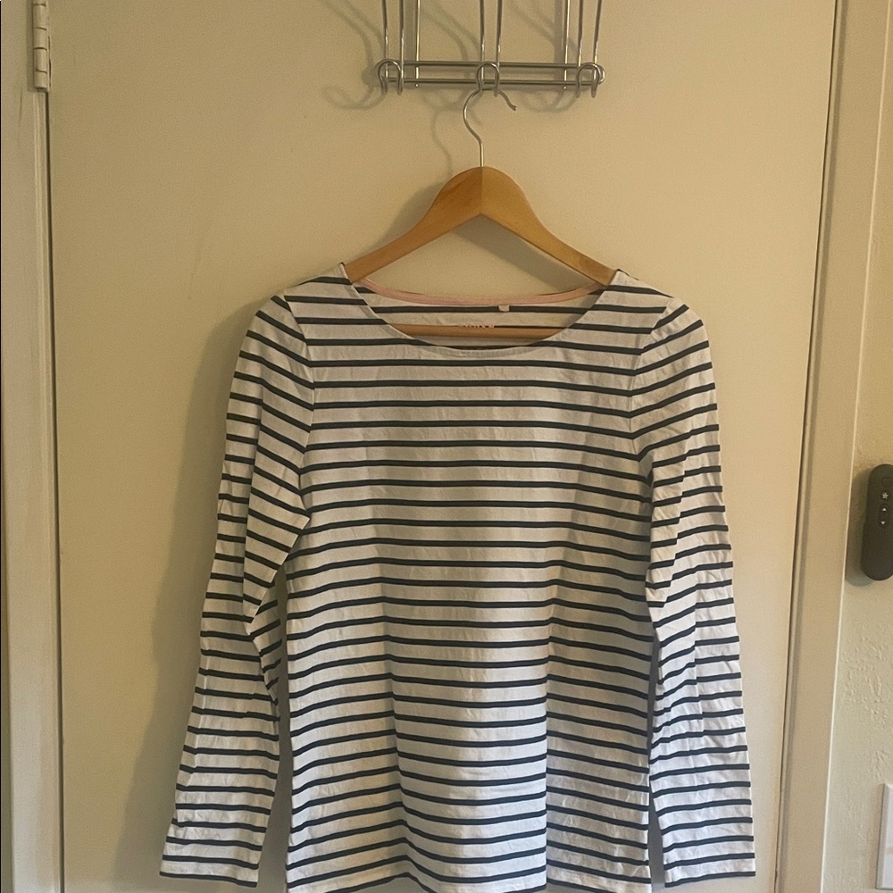 Boden Ella Long Sleeve Breton Ivory/Navy Stripe